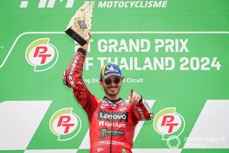 MotoGP Thailand GP: Bagnaia bangkit dengan kemenangan meyakinkan di cuaca basah